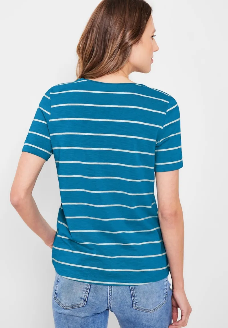 Cecil Shirts*T-Shirt mit Streifenmuster caribbean blue