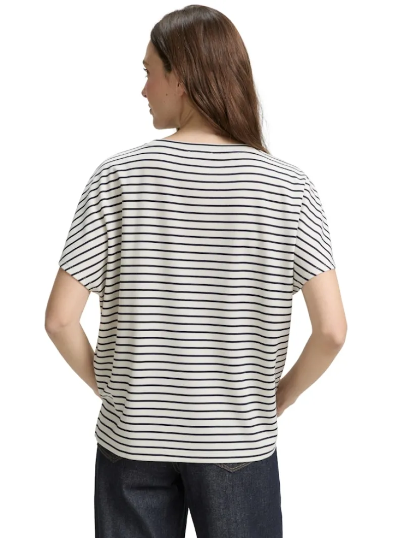 Tom Tailor Shirts*T-Shirt mit Streifenmuster offwhite navy tee stripe