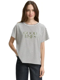 Tom Tailor Shirts*T-Shirt mit Streifenmuster offwhite navy tee stripe