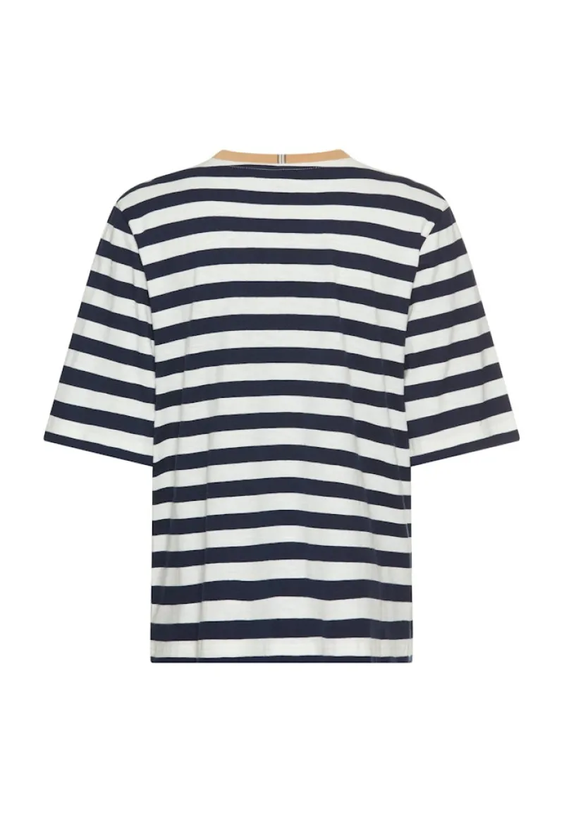 Camel Active Shirts*T-Shirt mit Streifenmuster ink blue