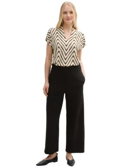 Tom Tailor Shirts*T-Shirt mit V-Ausschnitt natural zig zag design