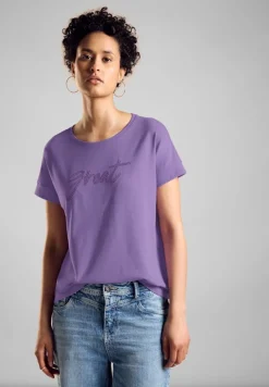 Street One Shirts*T-Shirt mit Wording bellflower lilac