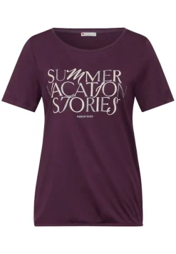Street One Shirts*T-Shirt mit Wording dark berry purple