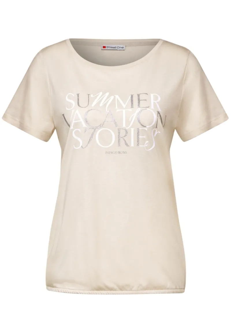 Street One Shirts*T-Shirt mit Wording smooth sand beige