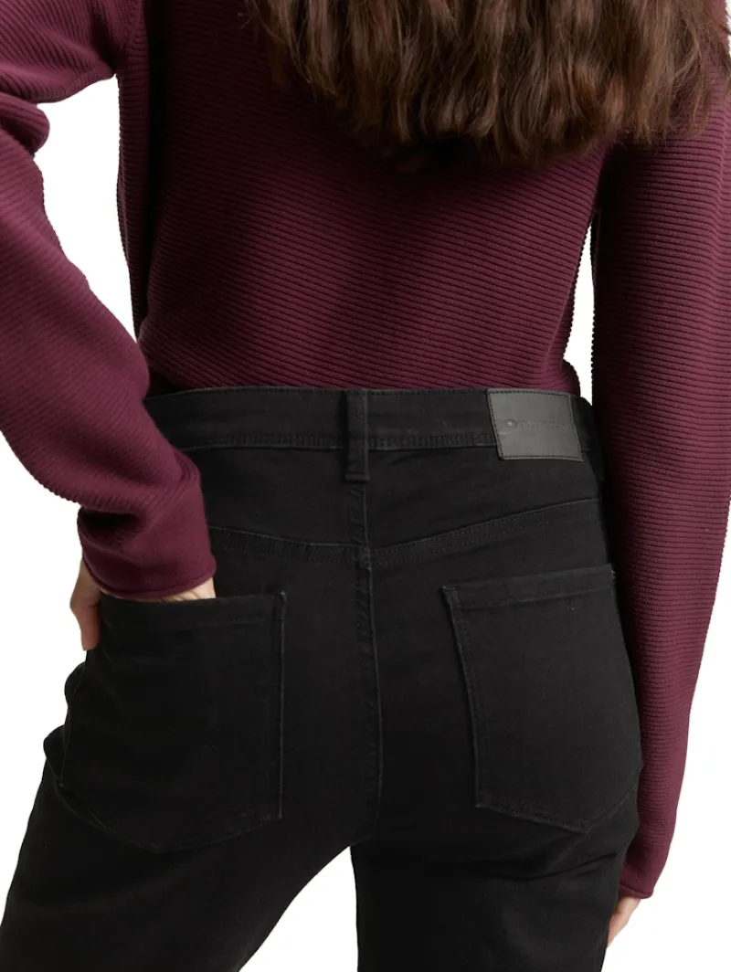 Tom Tailor Jeans*TTELVA STRAIGHT High Waist Jeans Black Denim