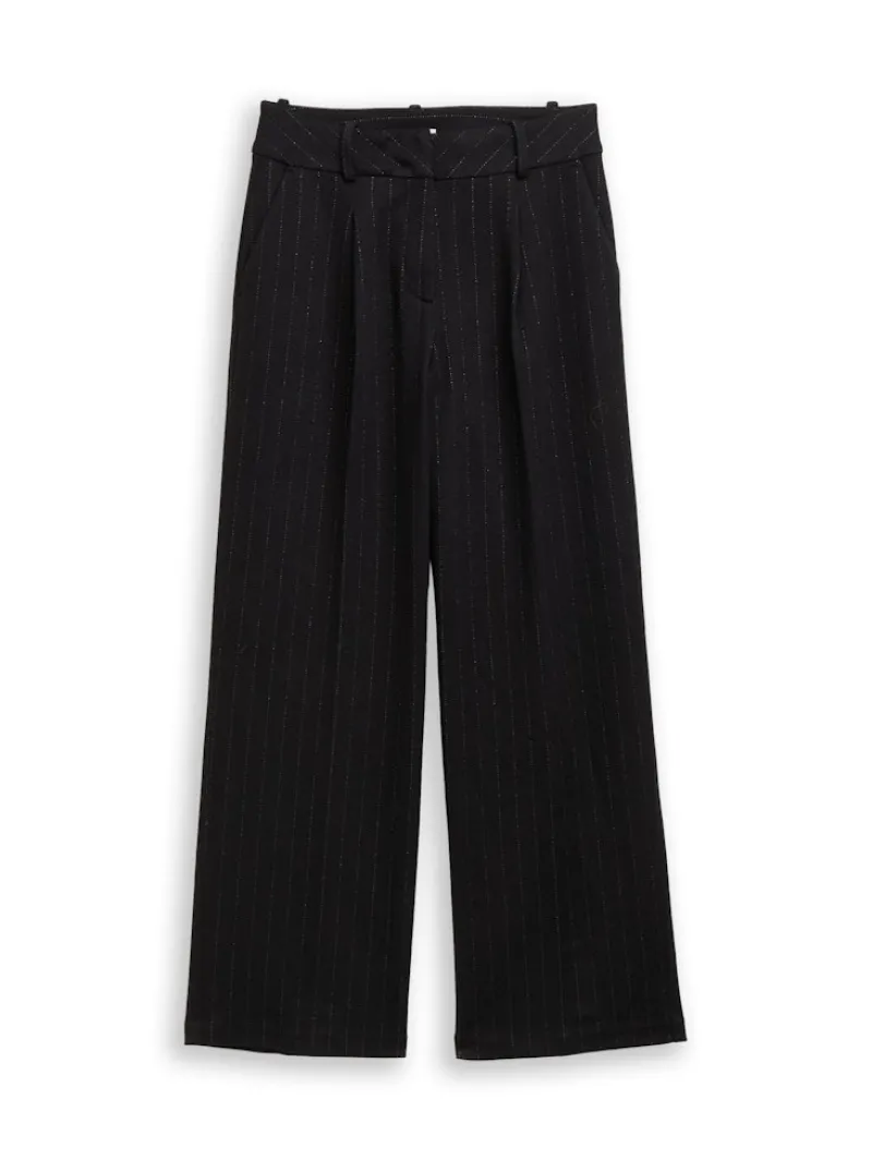 Tom Tailor Hosen*TTLEA WIDE Hose mit Glitzer-Effekt pinstripe with lurex