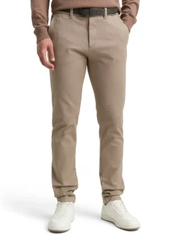 Tom Tailor Hosen|Big Boys*TTTRAVIS SLIM Chino Hose mit Gürtel beige brown zig zag structure