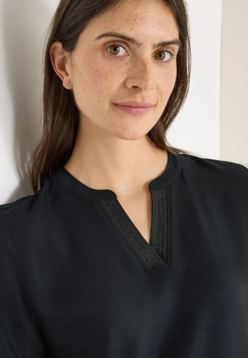 Cecil Blusen*Tunika in Unifarbe Black