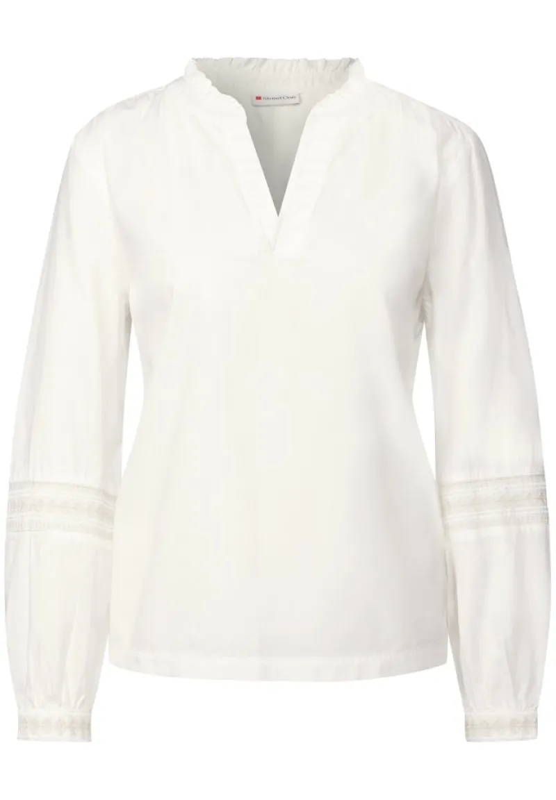 Street One Blusen*Tunika mit Stickdetail off white