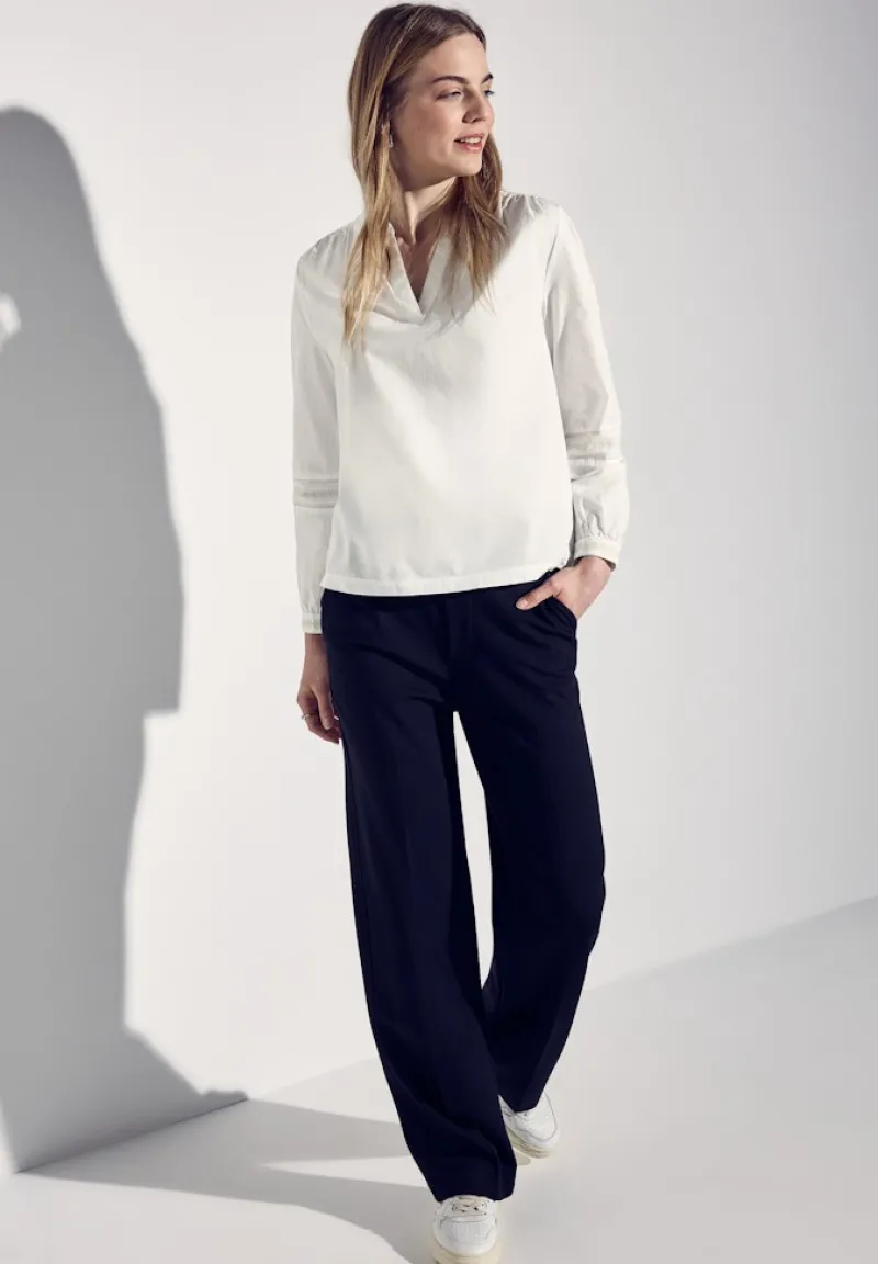 Street One Blusen*Tunika mit Stickdetail off white