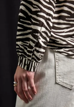 Street One Blusen*Tunika mit Zebra Print deep roast brown