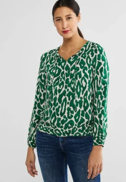 Street One Blusen*Tunikabluse mit Leo Print dark brisk green