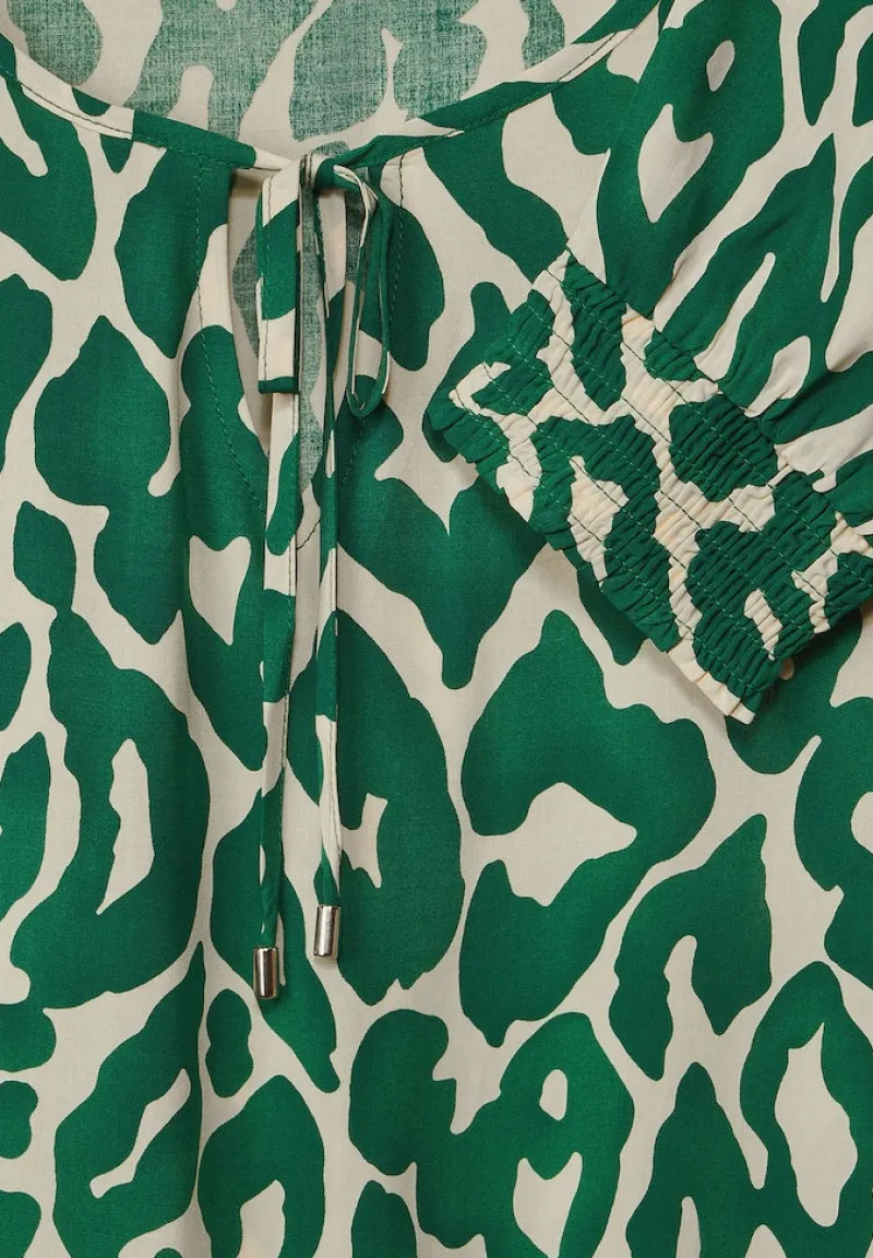 Street One Blusen*Tunikabluse mit Leo Print dark brisk green