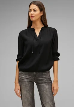 Street One Blusen*Tunikabluse mit Rüschen Black
