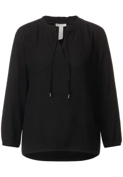 Street One Blusen*Tunikabluse mit Rüschen Black
