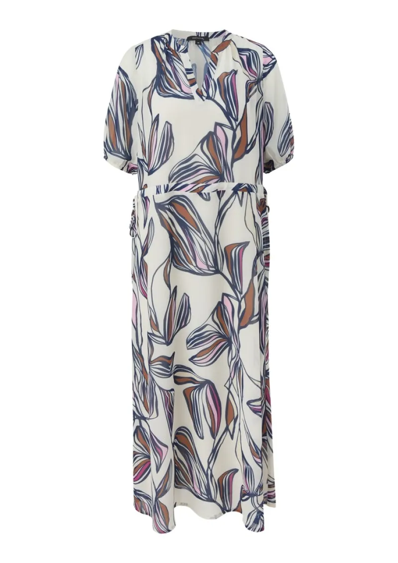 Comma Kleider*Tunikakleid mit Alloverprint Beige