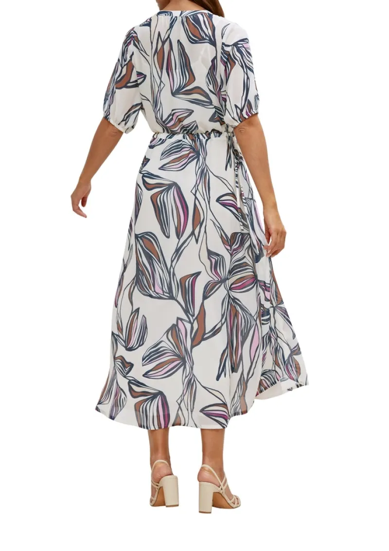 Comma Kleider*Tunikakleid mit Alloverprint Beige