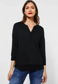 Street One Shirts*Tunikashirt im Materialmix Black