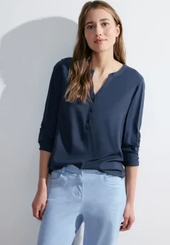 Cecil Blusen*Turn-Up Bluse casual denim blue