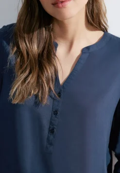 Cecil Blusen*Turn-Up Bluse casual denim blue
