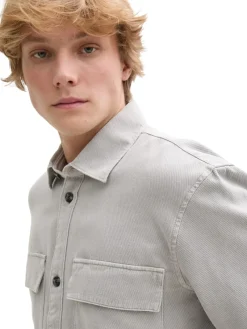 Tom Tailor Denim Hemden*Twill Overshirt aus Baumwolle chalk grey