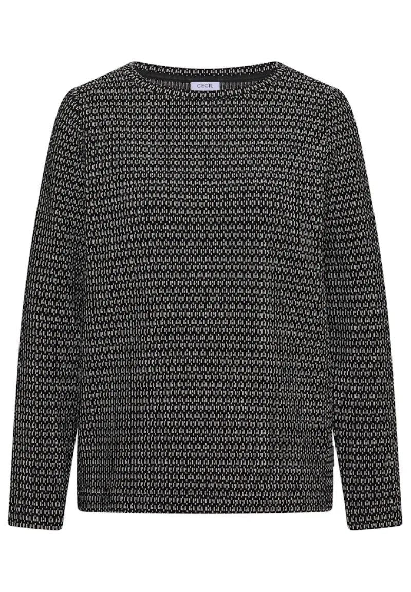 Cecil Shirts*Two-Tone Strukturshirt Black