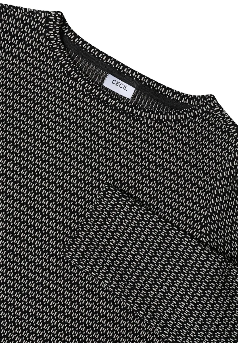 Cecil Shirts*Two-Tone Strukturshirt Black