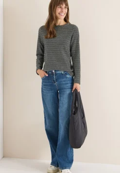 Cecil Shirts*Two-Tone Strukturshirt Black