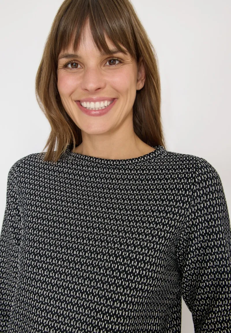 Cecil Shirts*Two-Tone Strukturshirt Black