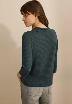 Cecil Shirts*Two-Tone Strukturshirt slate khaki