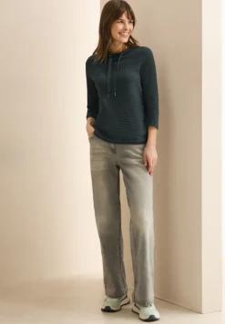 Cecil Shirts*Two-Tone Strukturshirt slate khaki