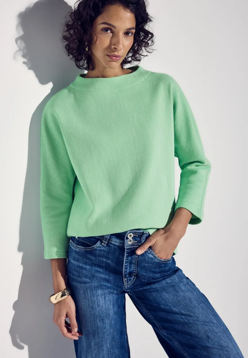 Street One Pullover & Sweatshirts*Two-Tone Strukturshirt tendril green