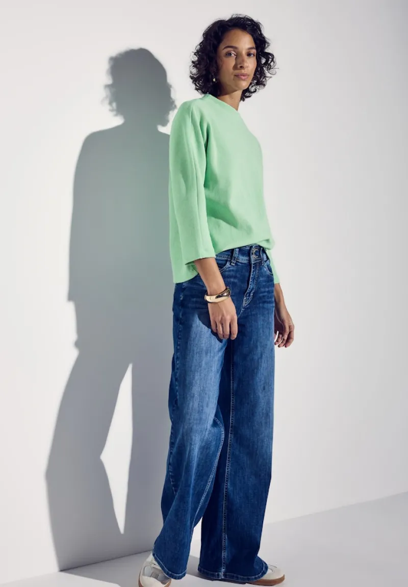 Street One Pullover & Sweatshirts*Two-Tone Strukturshirt tendril green