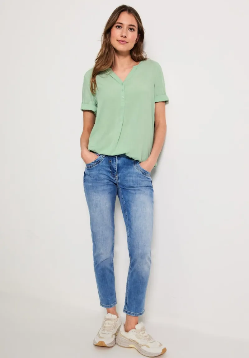 Cecil Blusen*Unifarbene Basic Bluse fresh salvia green