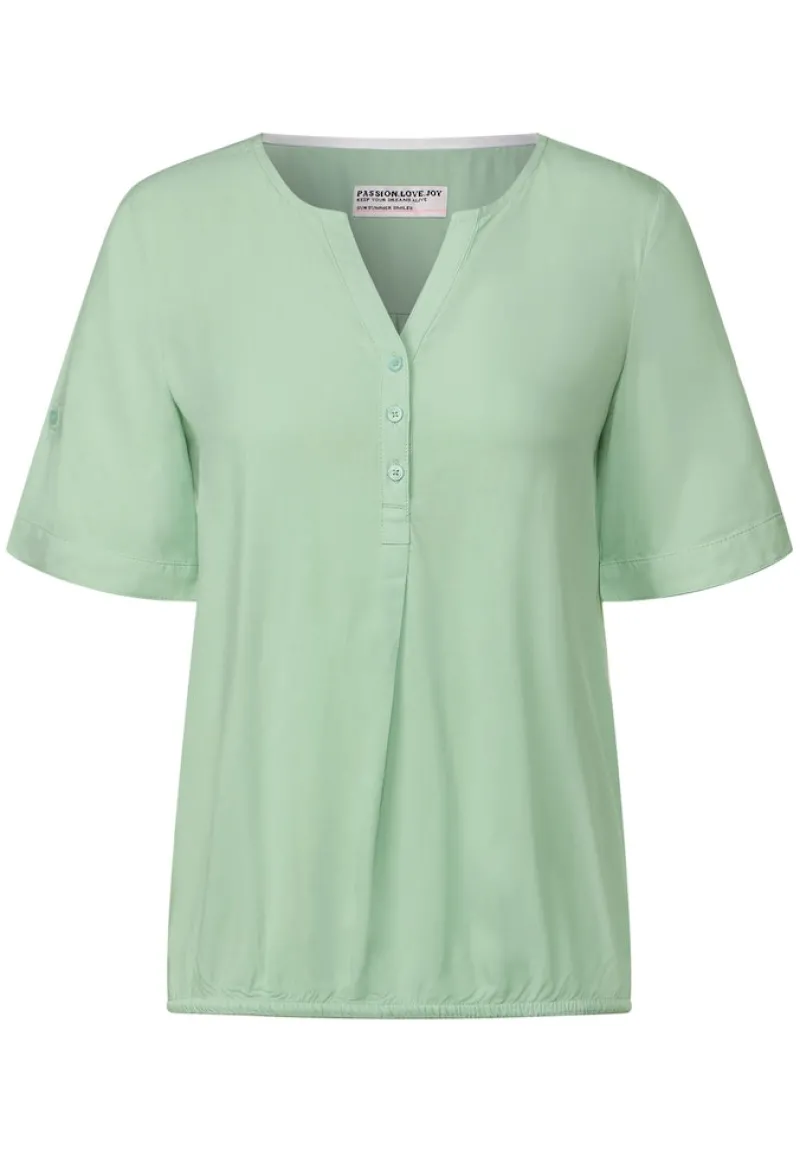 Cecil Blusen*Unifarbene Basic Bluse fresh salvia green