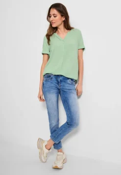 Cecil Blusen*Unifarbene Basic Bluse fresh salvia green