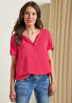 Cecil Blusen*Unifarbene Basic Bluse strawberry red