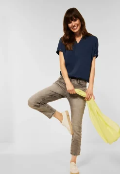 Cecil Blusen*Unifarbene Bluse River Blue