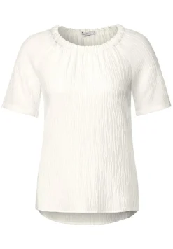 Cecil Blusen*Unifarbene Struktur Bluse vanilla white
