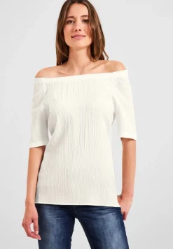Cecil Blusen*Unifarbene Struktur Bluse vanilla white