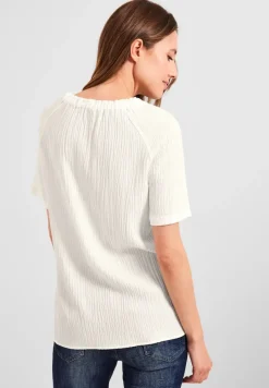 Cecil Blusen*Unifarbene Struktur Bluse vanilla white