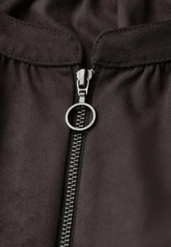 STREET ONE STUDIO Blusen*Velours Tunika mit Zipper dark auburn brown