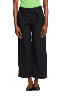 Esprit Shorts*Verkürzte Culotte aus Baumwolle und Leinen Black