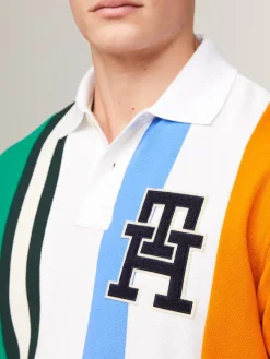 Tommy Hilfiger Shirts*VERTICAL STRIPE AF RUGBY POLO white- multi
