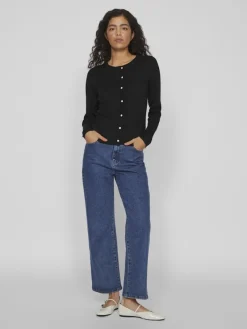 Vila Pullover & Sweatshirts*VIABELLA RIB L/S KNIT CARDIGAN Black