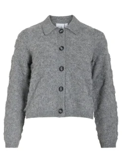 Vila Pullover & Sweatshirts*VIAERY COLLAR L/S KNIT CARDIGAN Medium Grey Melange