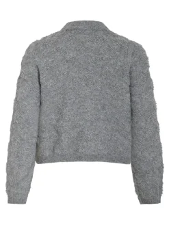 Vila Pullover & Sweatshirts*VIAERY COLLAR L/S KNIT CARDIGAN Medium Grey Melange