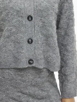 Vila Pullover & Sweatshirts*VIAERY COLLAR L/S KNIT CARDIGAN Medium Grey Melange