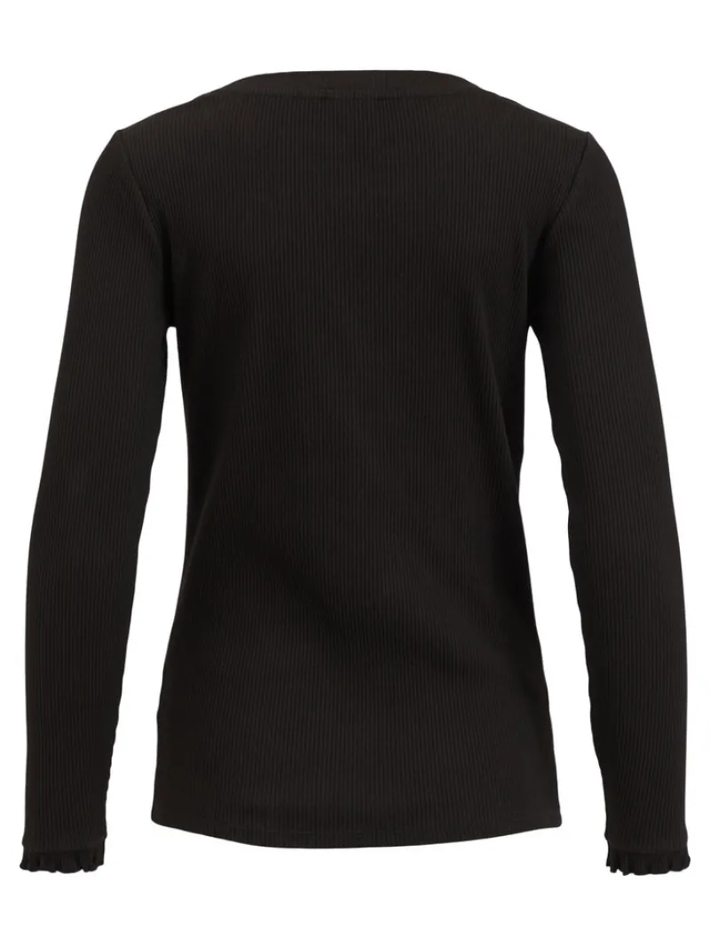 Vila Shirts*VIBALU L/S RIB TOP Black