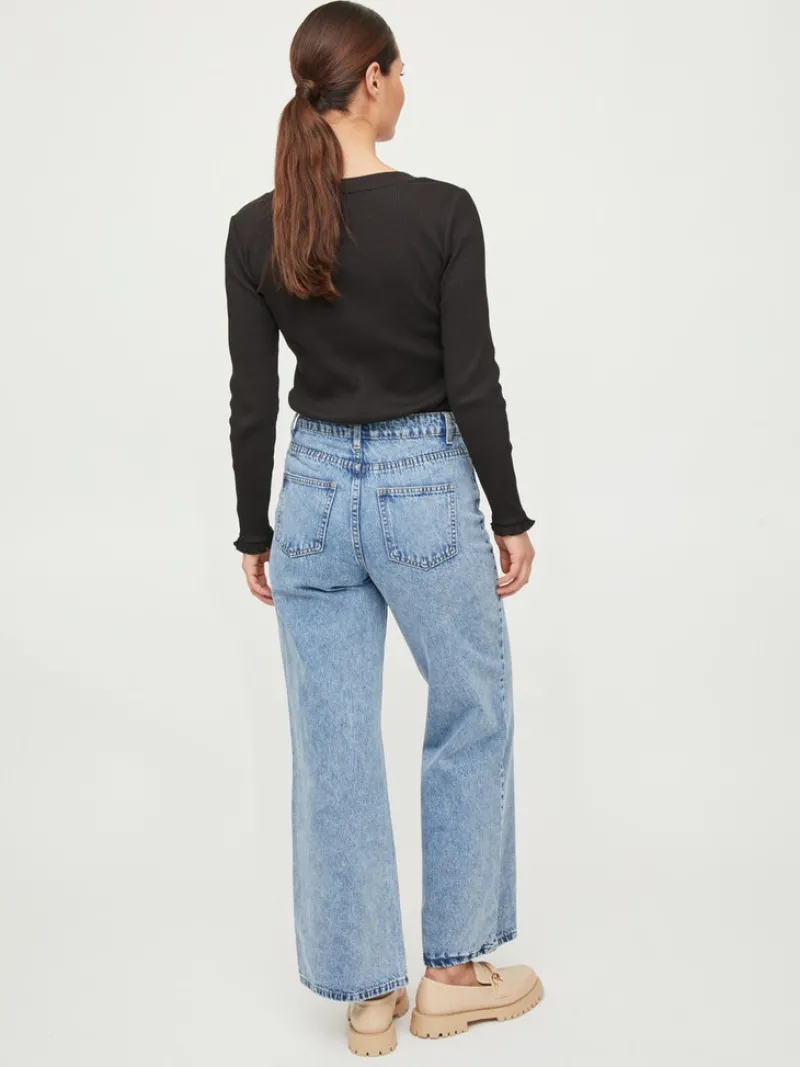 Vila Shirts*VIBALU L/S RIB TOP Black